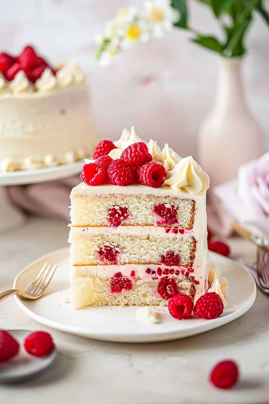 White Chocolate Raspberry Cake from Scratch Recipe