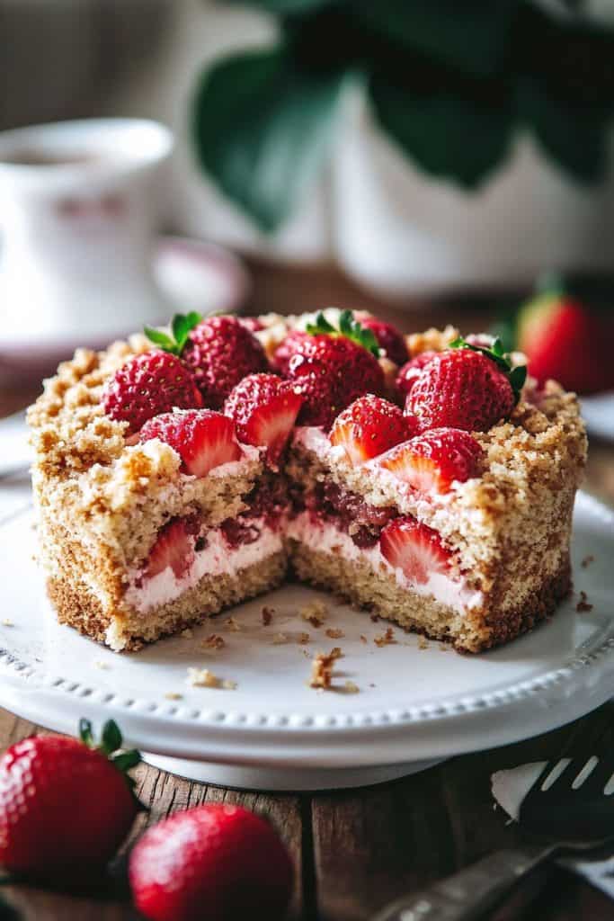 Assemble the Strawberry Coffee Cake with Crumb