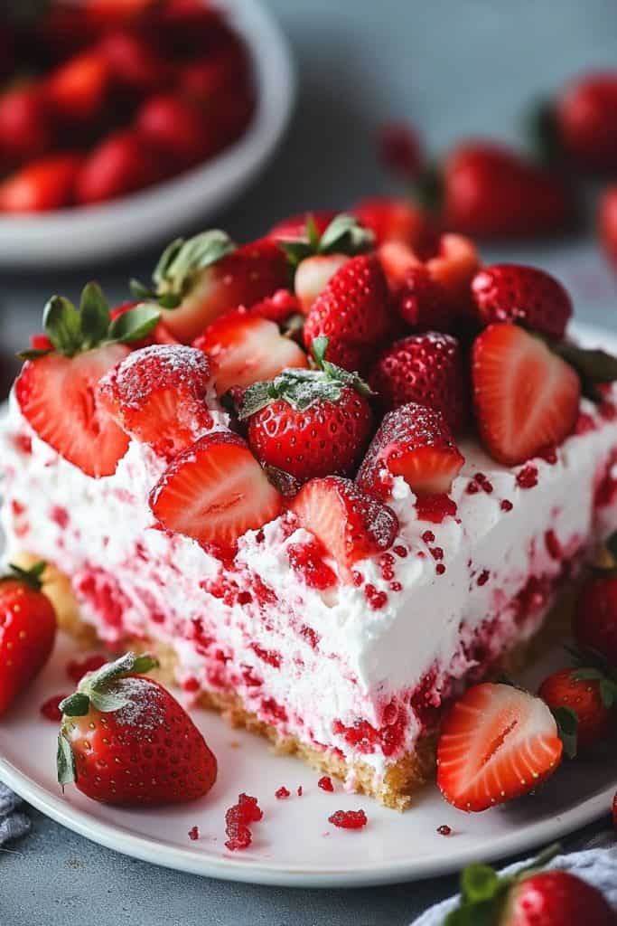 Assemble the Strawberry Poke Cake