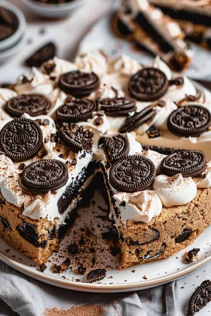 Assembling the Oreo Cookie Cake