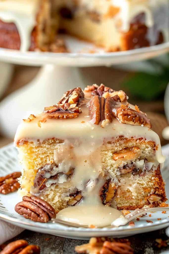 Assembly the Southern Pecan Praline Cake