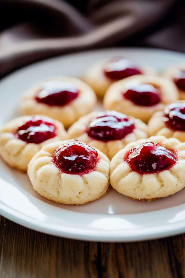 Raspberry and Almond Shortbread Thumbprints
