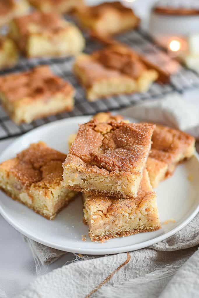 Baking the Snickerdoodle Cream Cheese Blondies