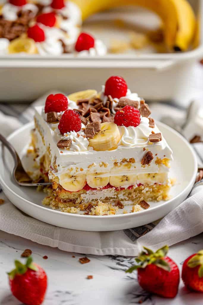 Baking the Banana Split Cake