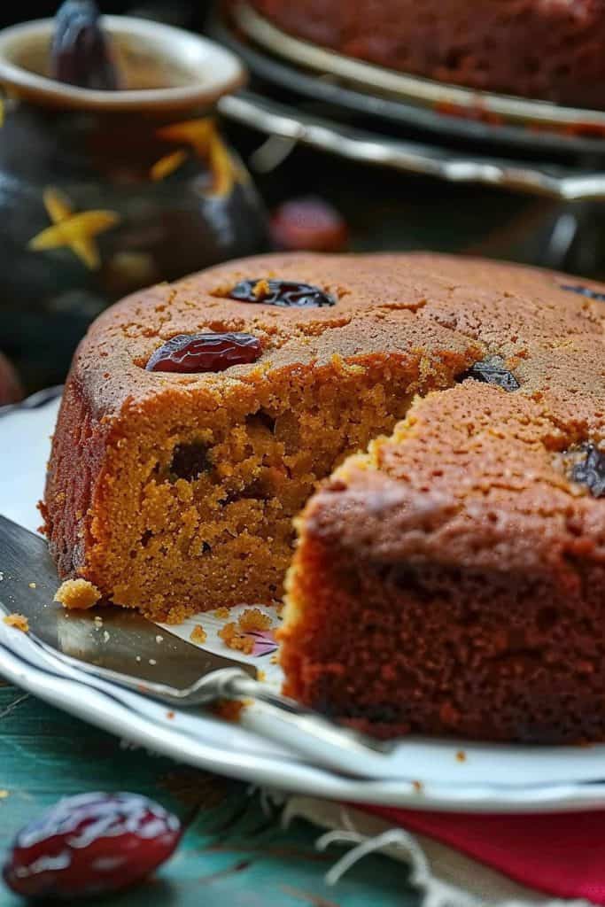 Baking the Eggless Dates Cake