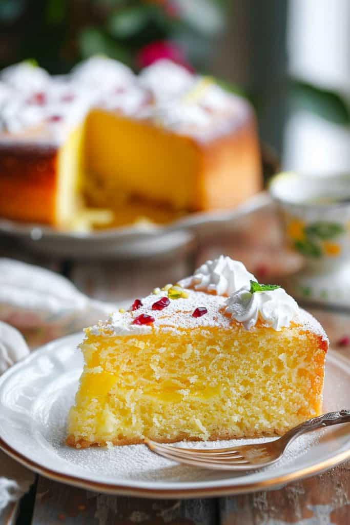 Baking the Saffron Milk Cake