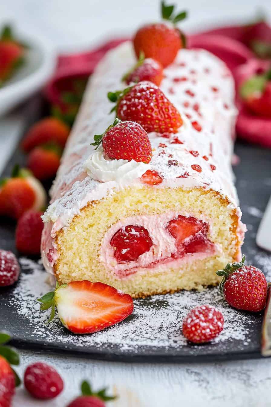 strawberry-cake-roll