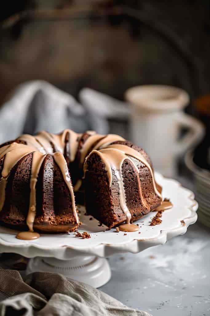 Chocolate Bundt Cake with Coffee Glaze