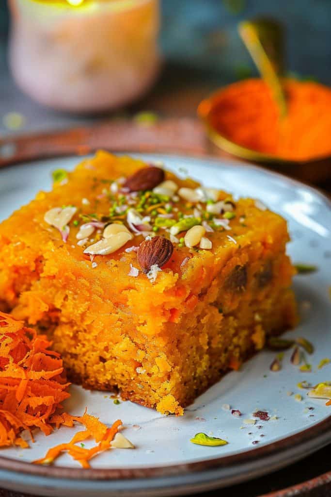 Decoration the Carrot Halwa Cake