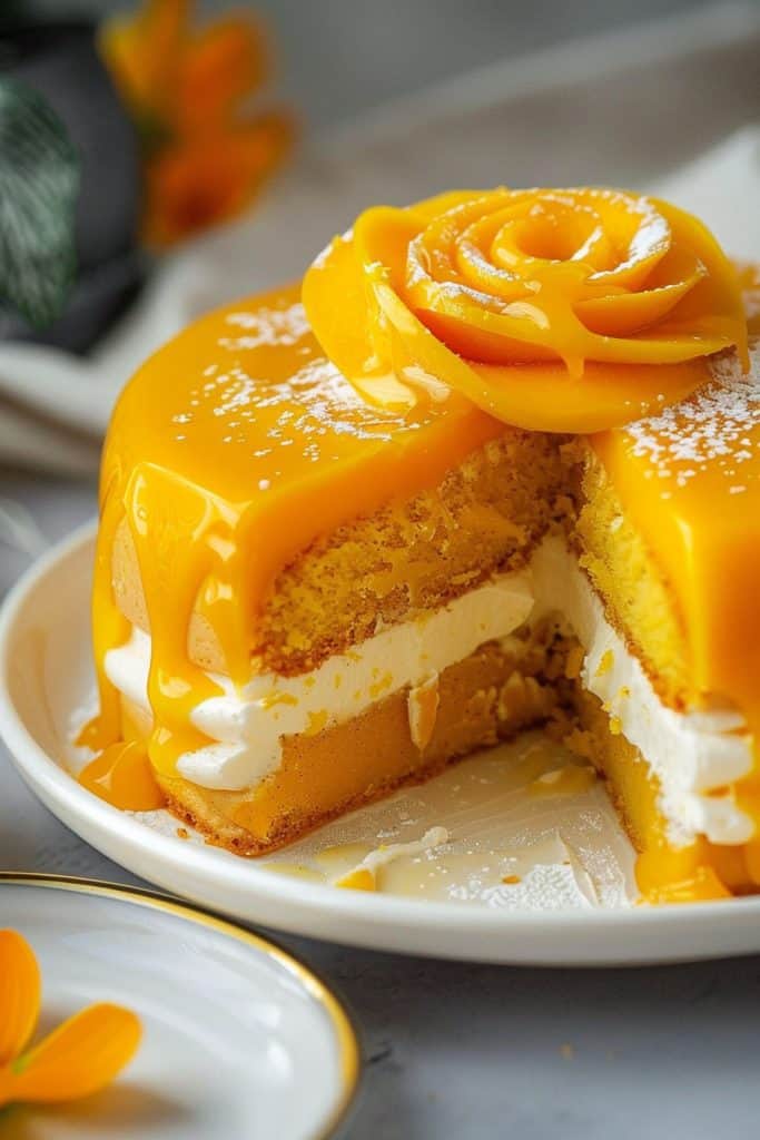 Delicious Eggless Mango Cake