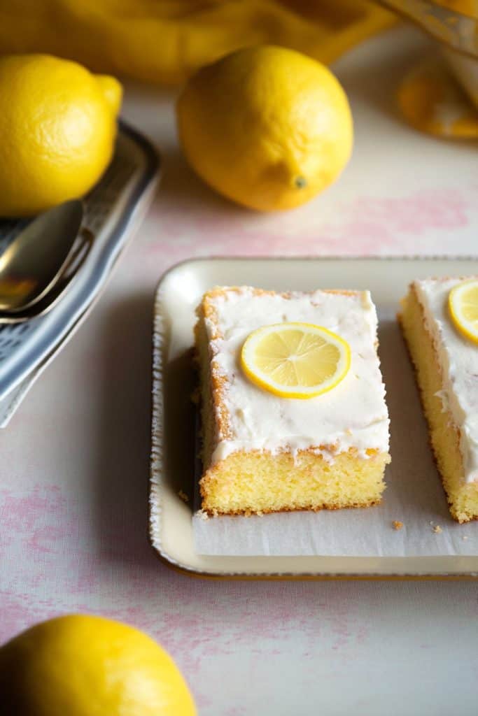 Delicious Lemon Velvet Sheet Cake