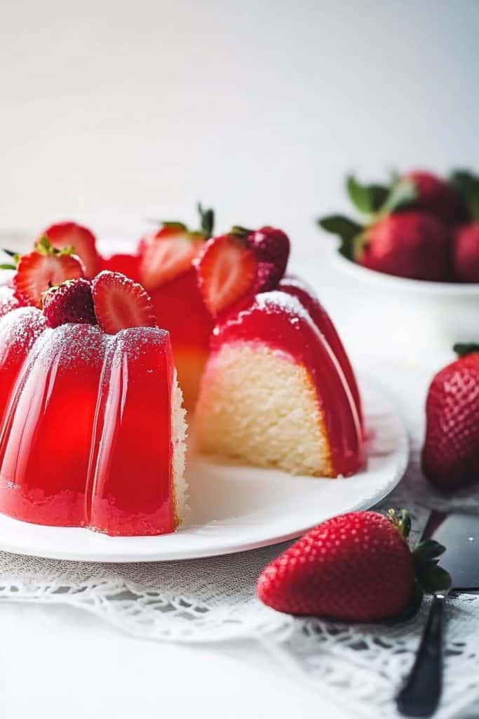 Delicious Milk Strawberry Jello Mold Bundt Cake 