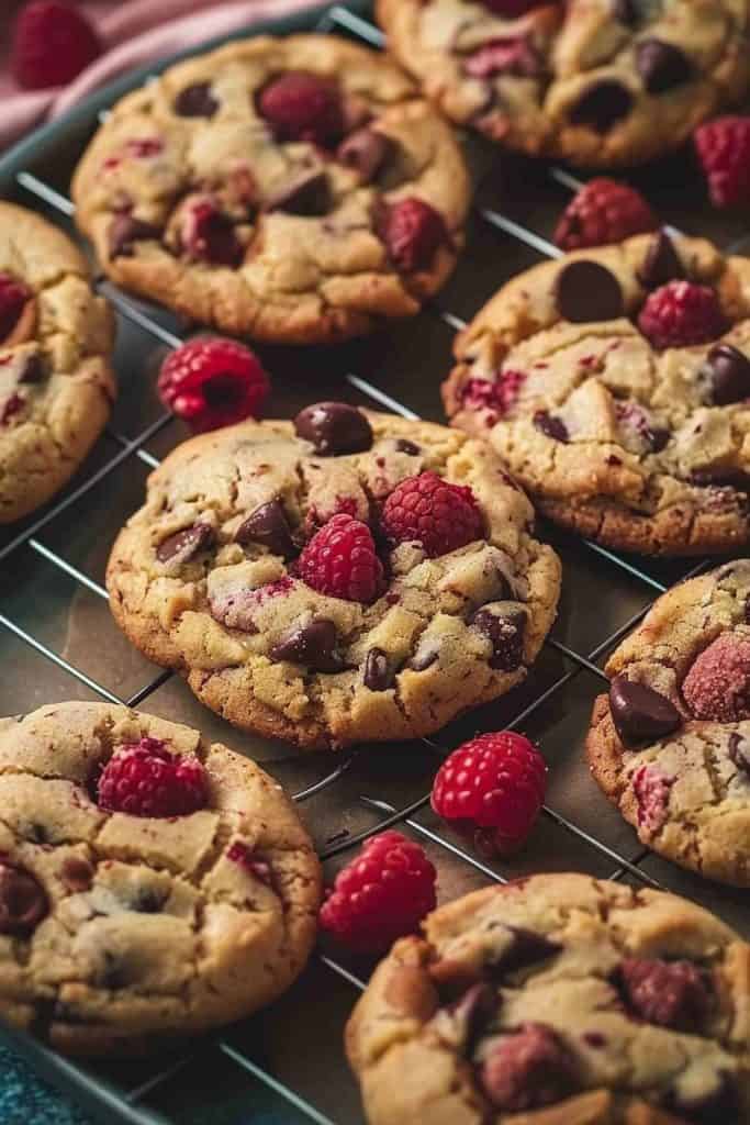 Delicious Raspberry Chocolate Chip Cookies