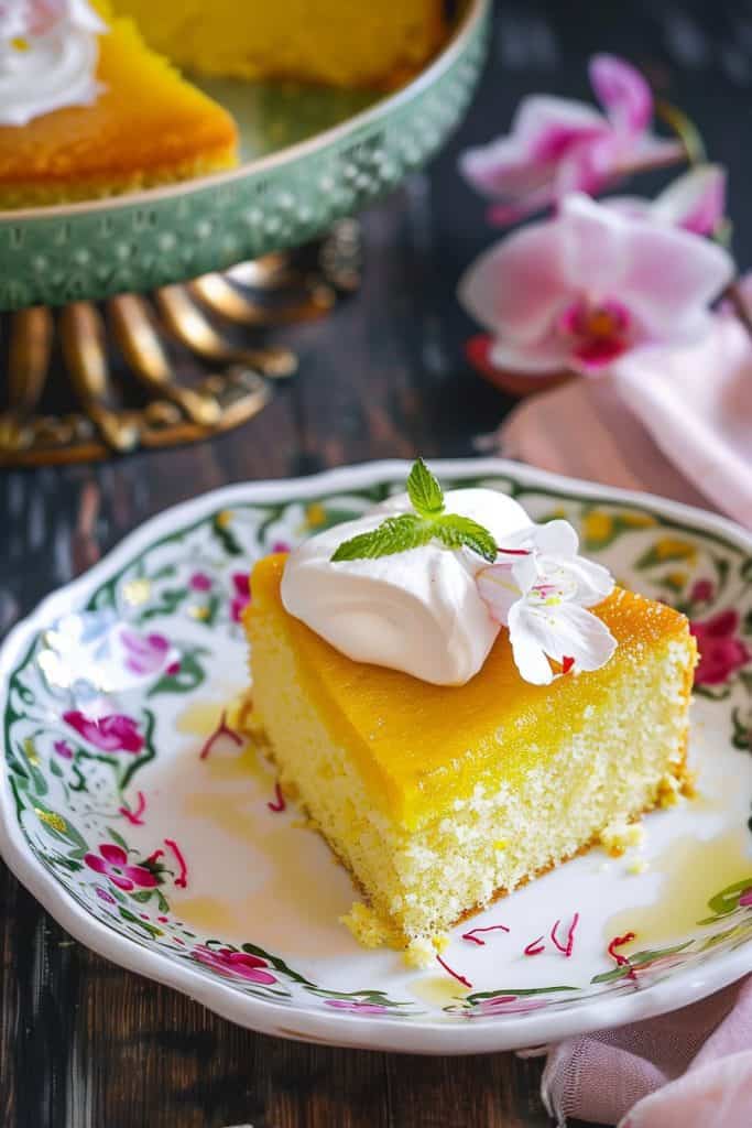 Delicious Saffron Milk Cake