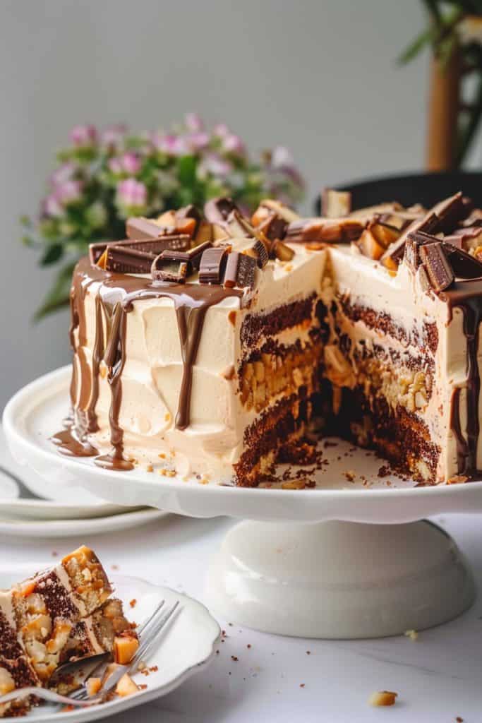 Delicious Snickers Cake