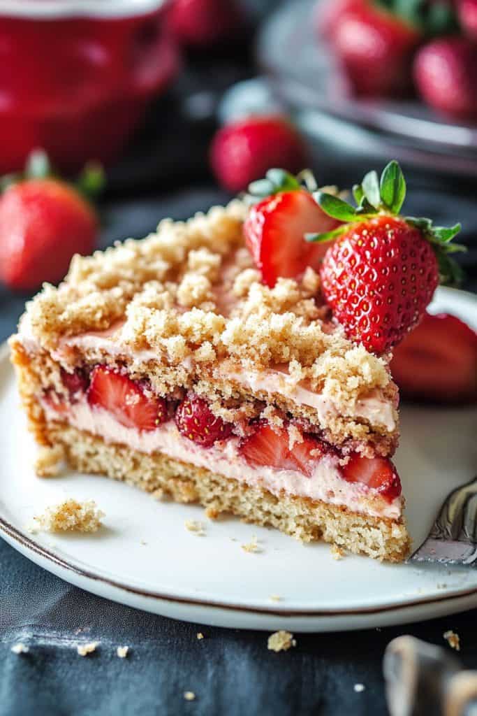 Delicious Strawberry Coffee Cake with Crumb