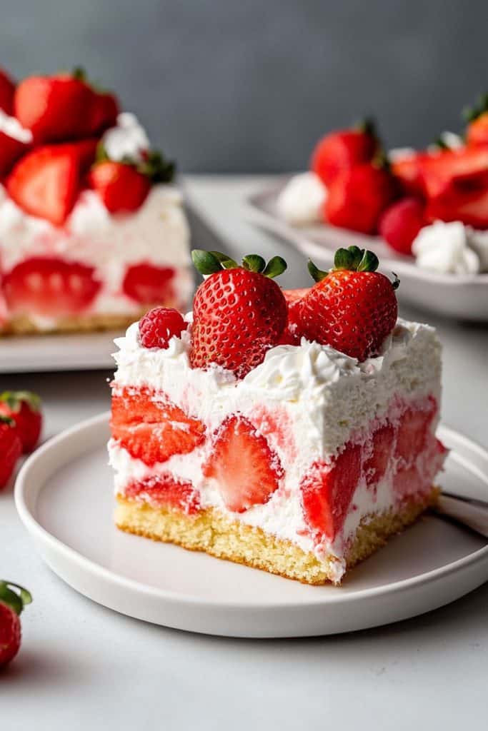 Delicious Strawberry Poke Cake