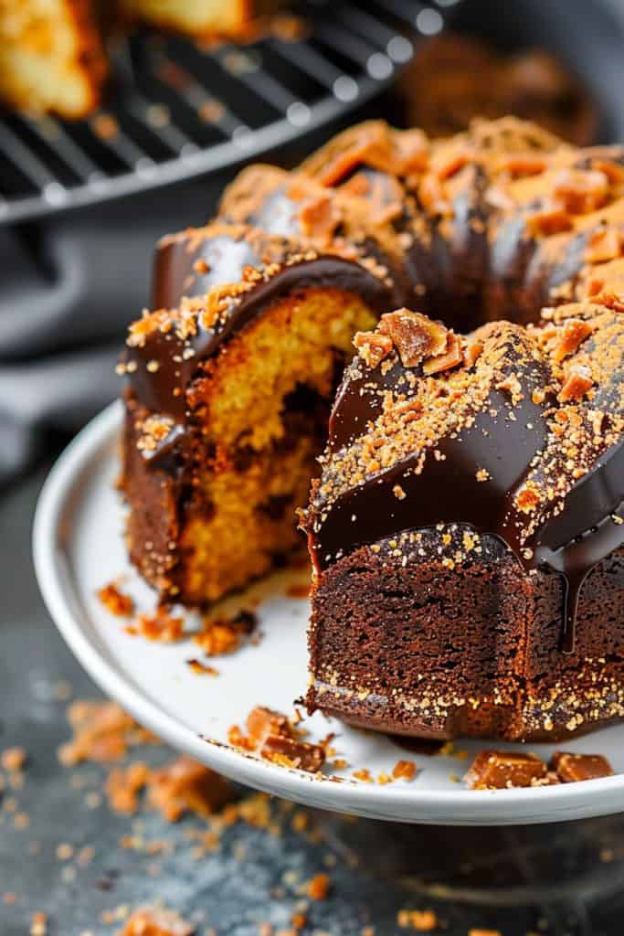 Making the Butterfinger Bundt Cake