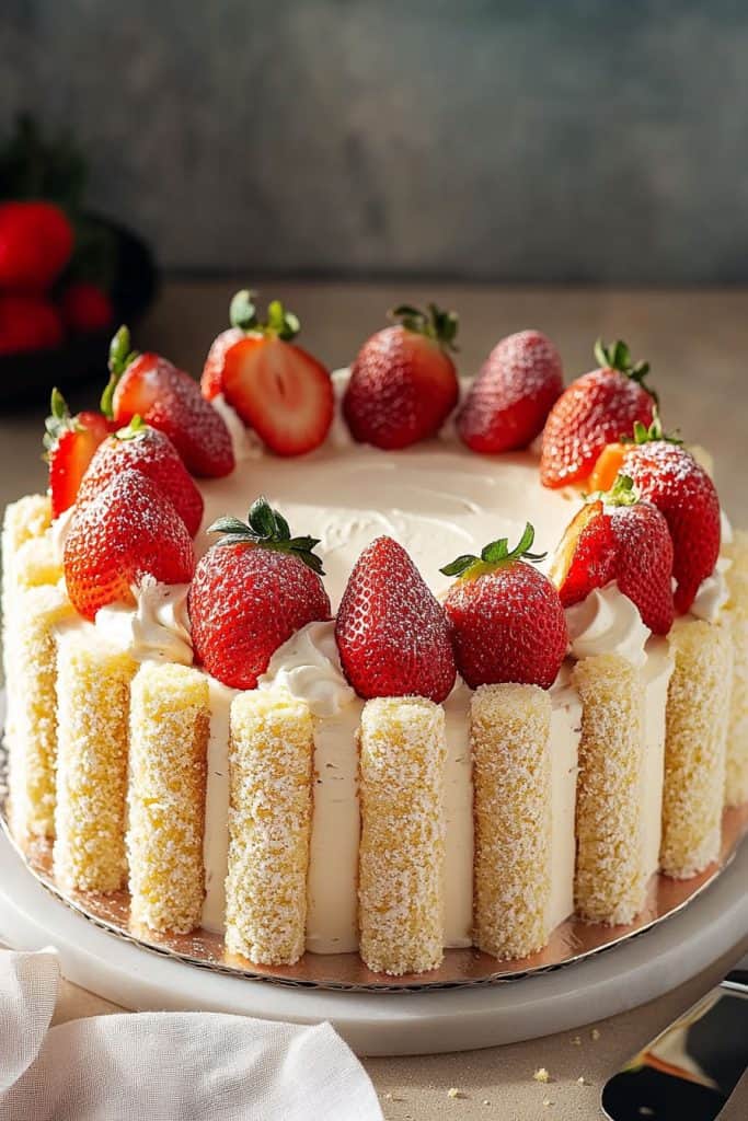 Prepare the Strawberry Charlotte Cake