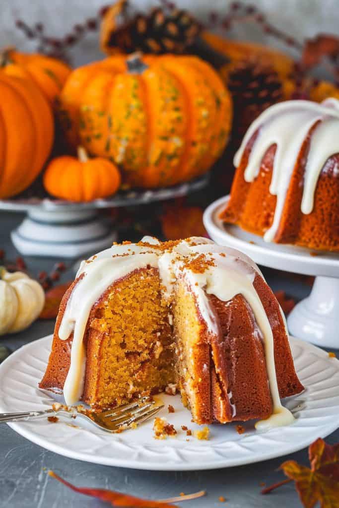 Preparing the Pumpkin Cream Cheese Bundt Cake