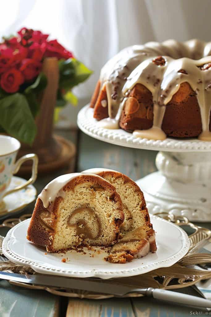 Serving the Apple Butter Bundt Cake