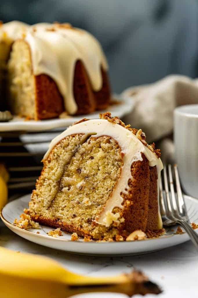 Serving the Banana Bundt Cake