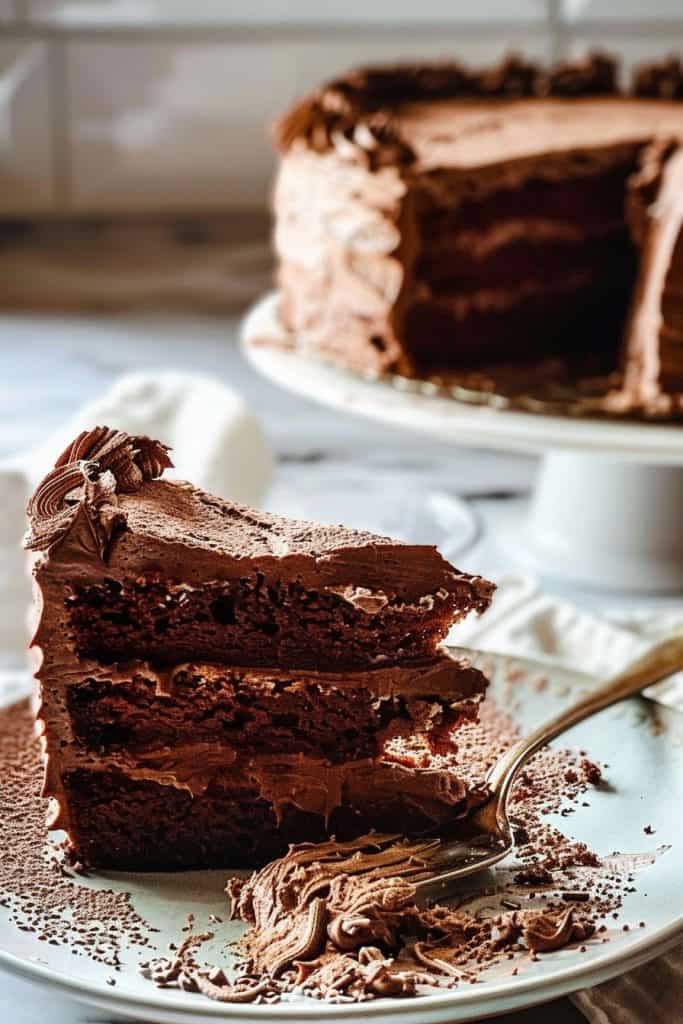 Serving the Chocolate Angel Food Cake