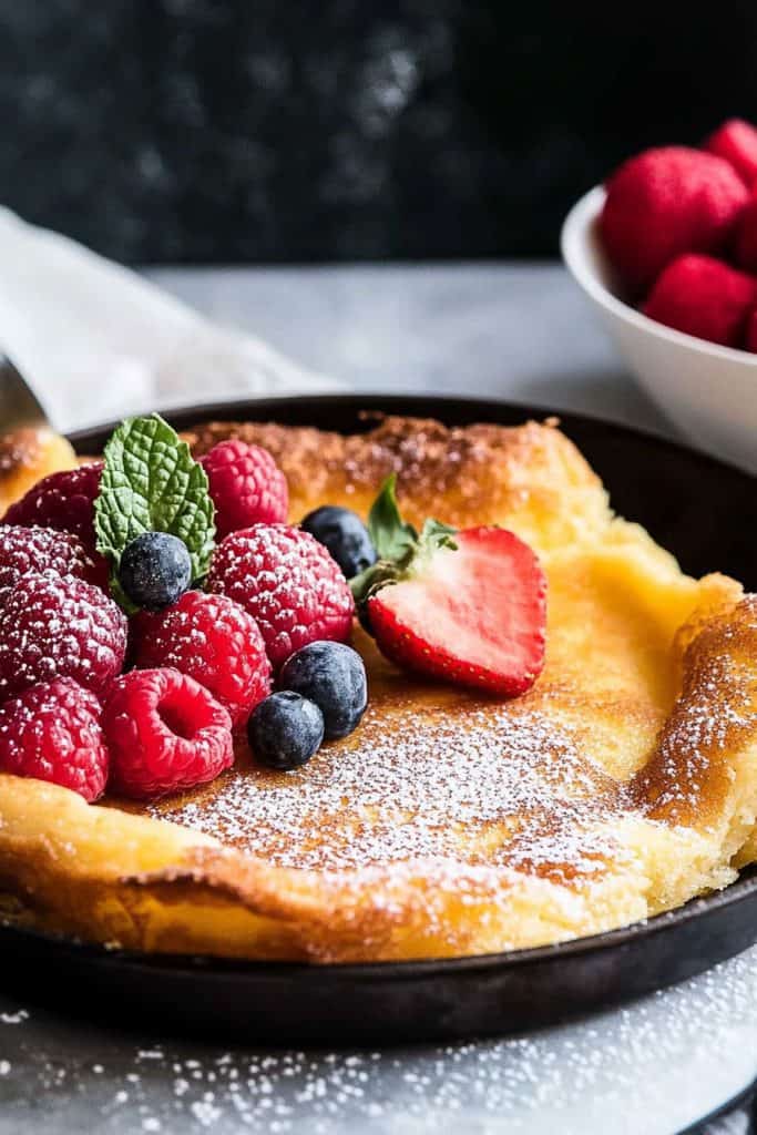 Serving the Dutch Baby Pancakes