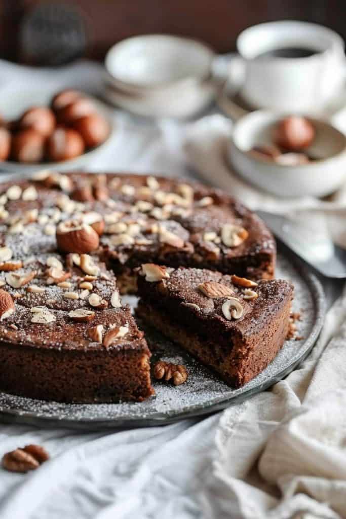 Serving the Italian Hazelnut Cake