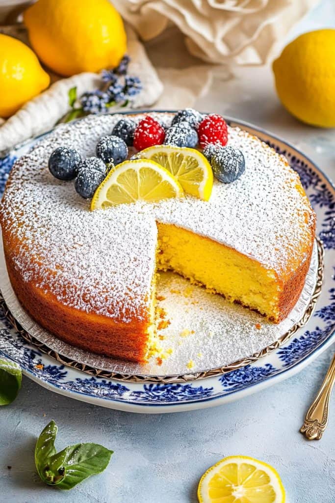 Serving the Italian Lemon Olive Oil Cake