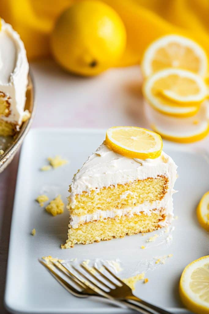 Serving the Lemon Velvet Sheet Cake