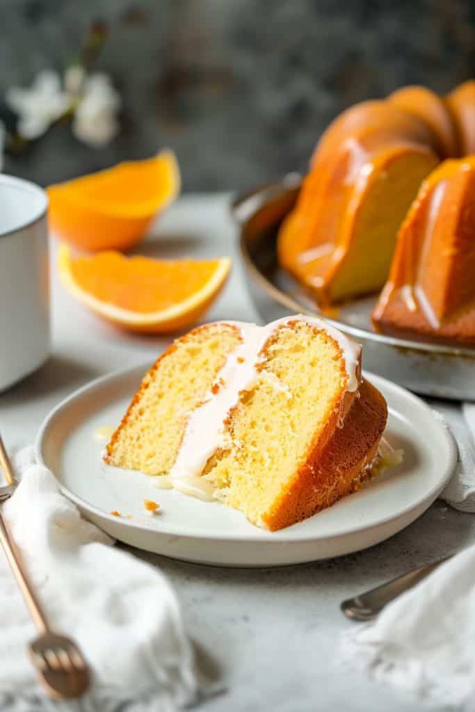 Serving the Orange Bundt Cake