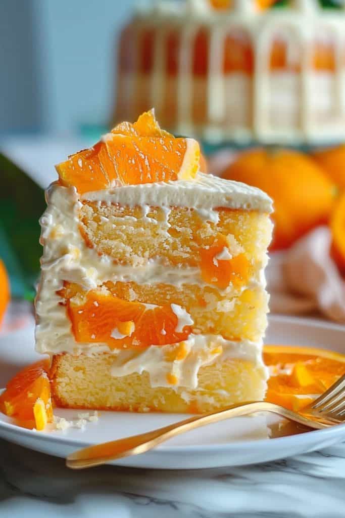 Serving the Orange Creamsicle Cake