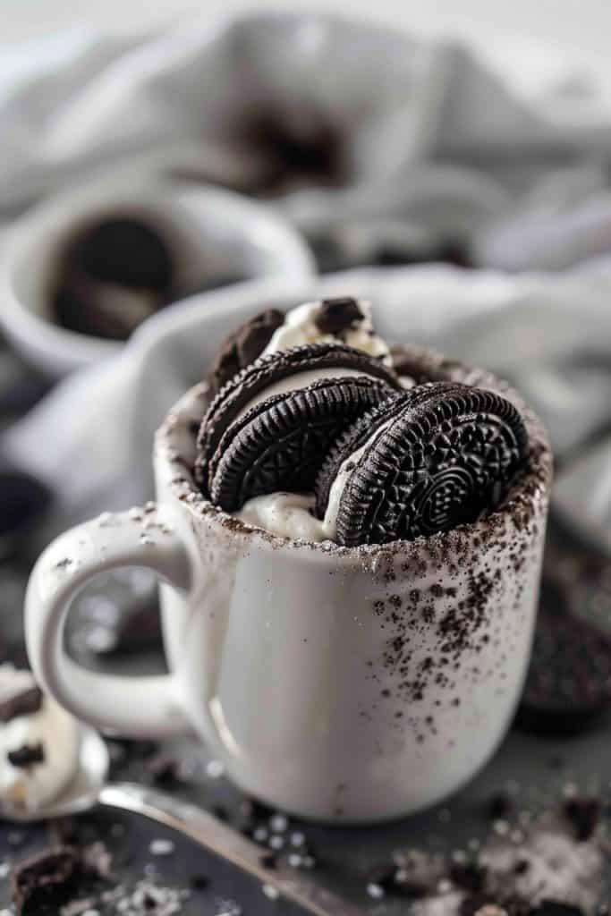 Serving the Oreo Mug Cake