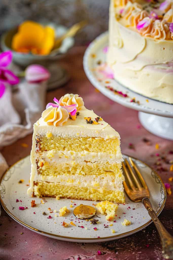 Serving the Rasmalai Cake