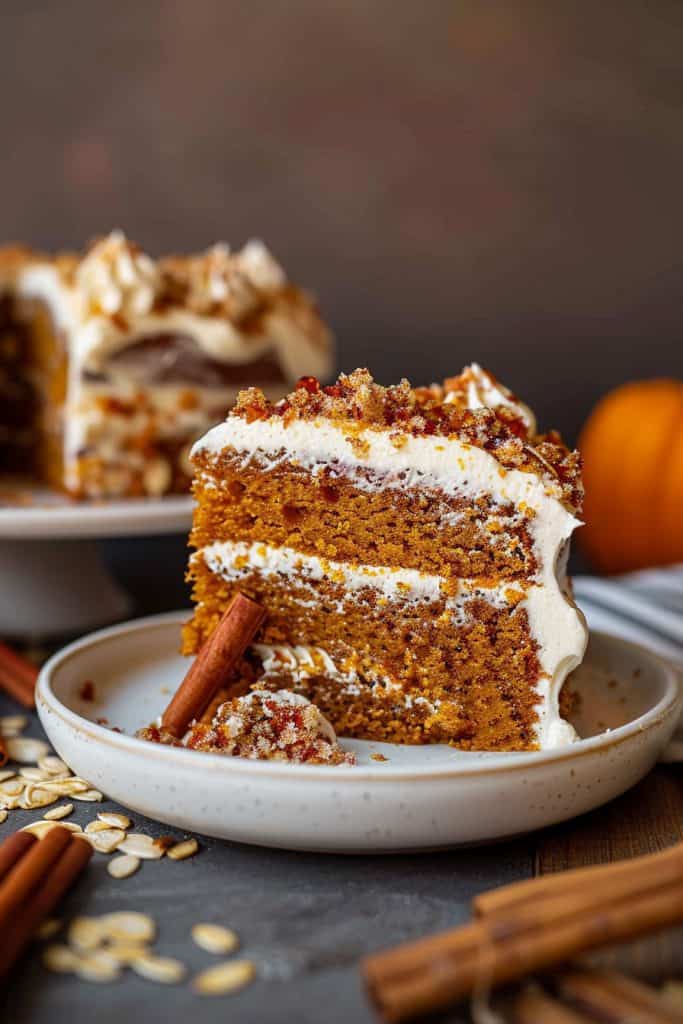 Serving the Sour Cream Pumpkin Cake