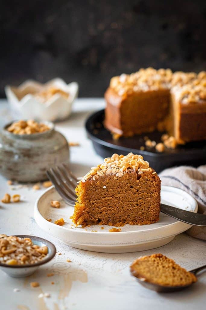 Serving the Whole Wheat Jaggery Cake