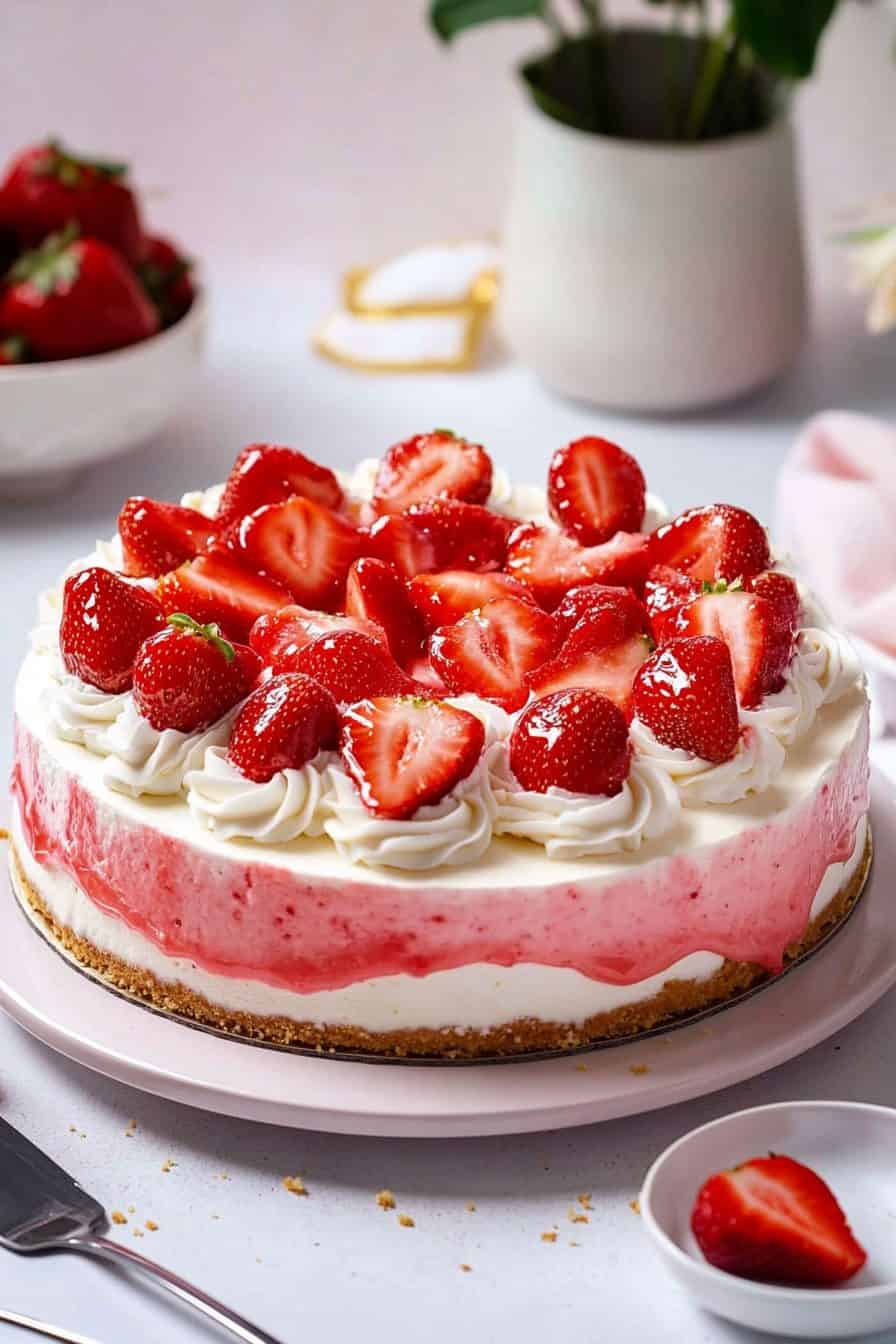 Strawberries and Cream Cheesecake Recipes