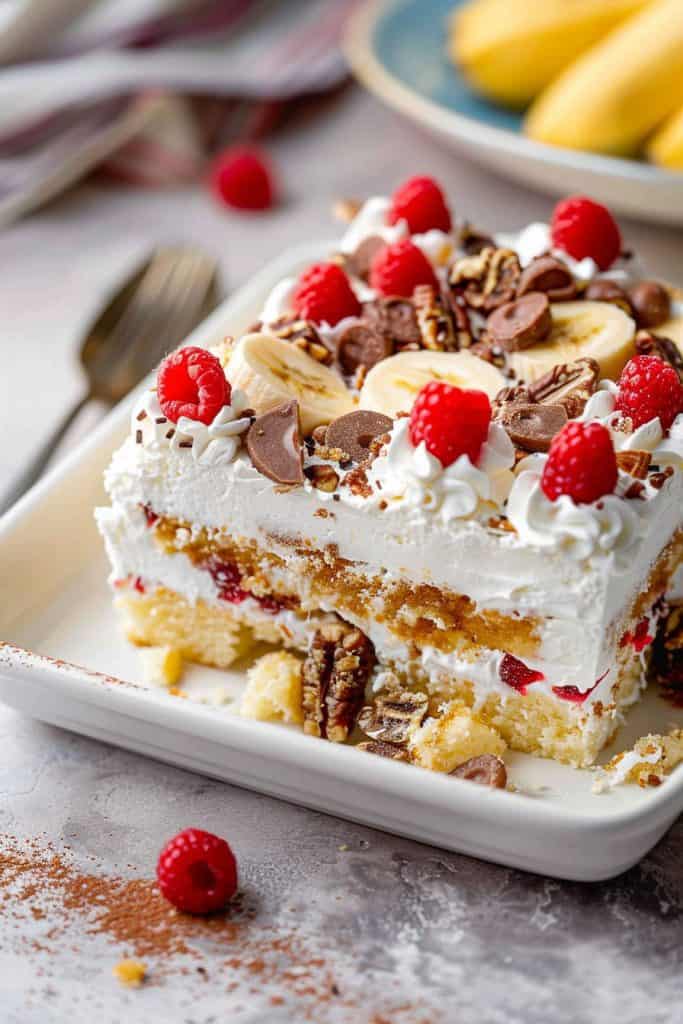 Strawberry Banana Split Cake