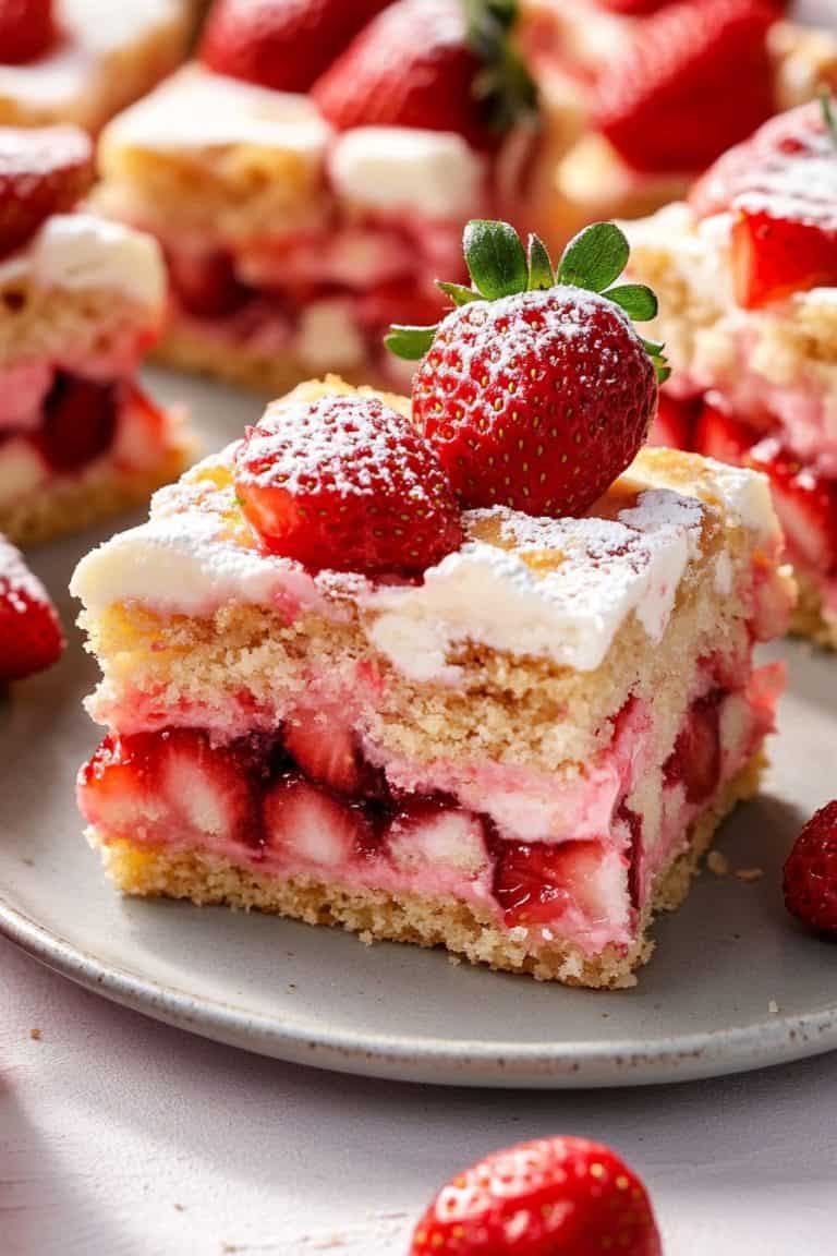 Fresh Strawberry Shortcake Bars