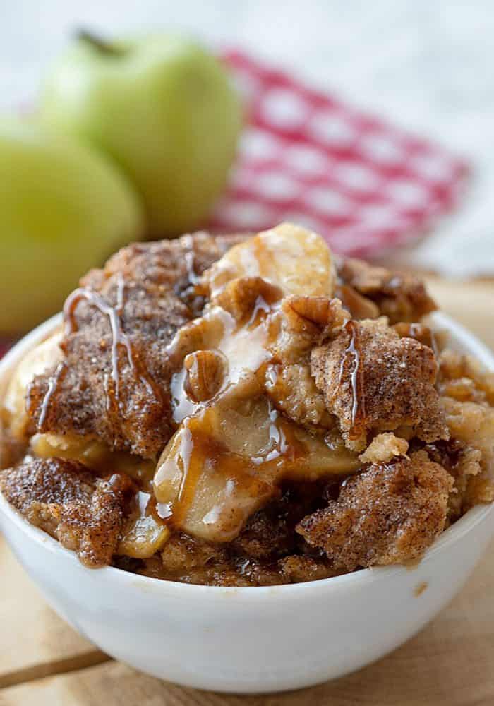 10. Caramel Apple Pecan Cobbler