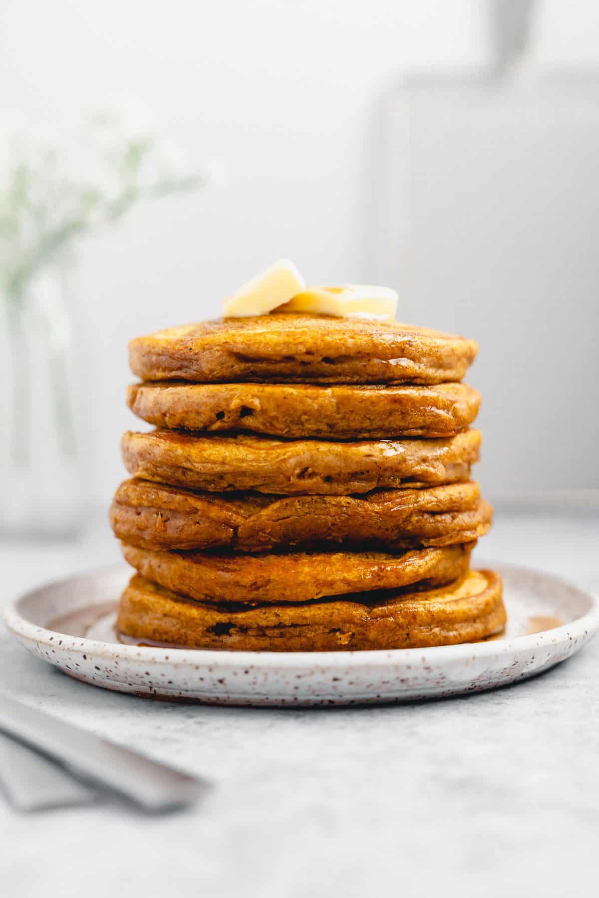 1. Fluffy Homemade Pumpkin Pancakes