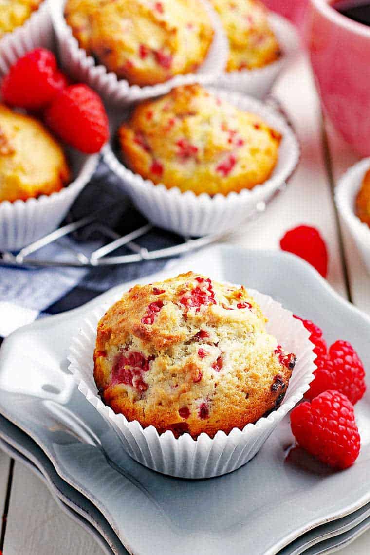 2. Healthy Raspberry Yogurt Muffins