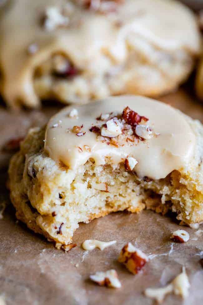 Pecan Maple Cookies with Maple Glaze