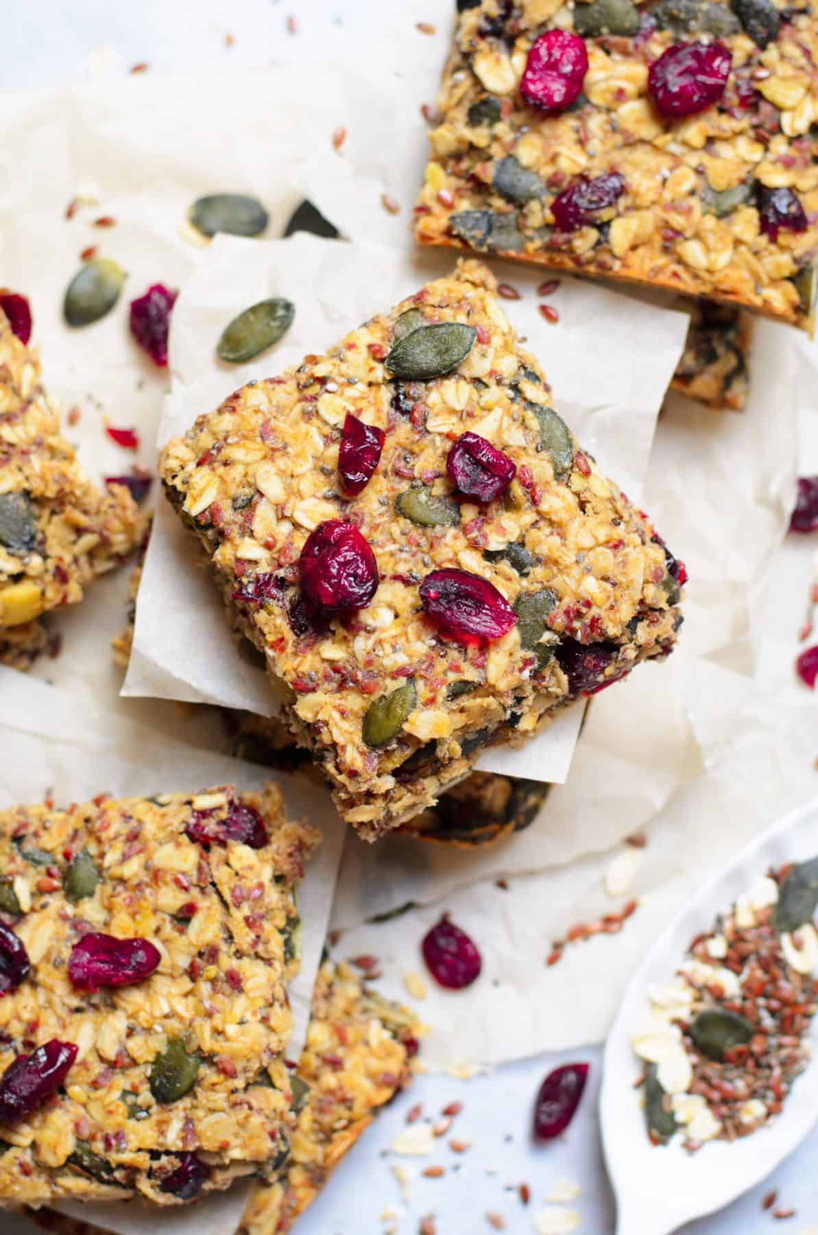 14. Pumpkin Cranberry Granola Bars