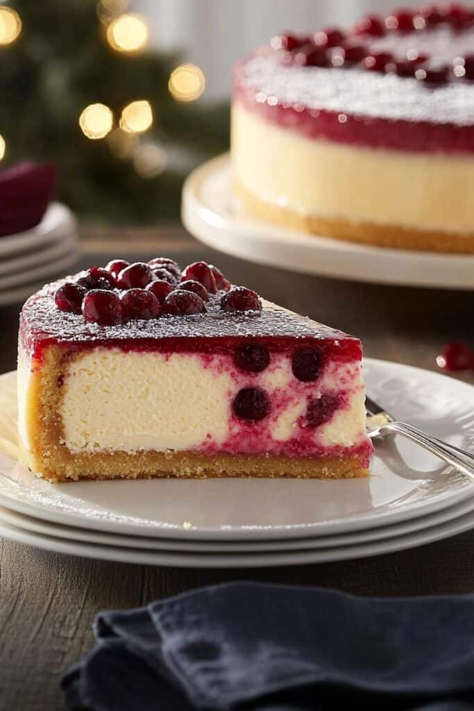 Serve the Cranberry Cheesecake