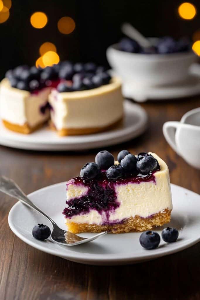 Serving and Topping with Blueberry Sauce