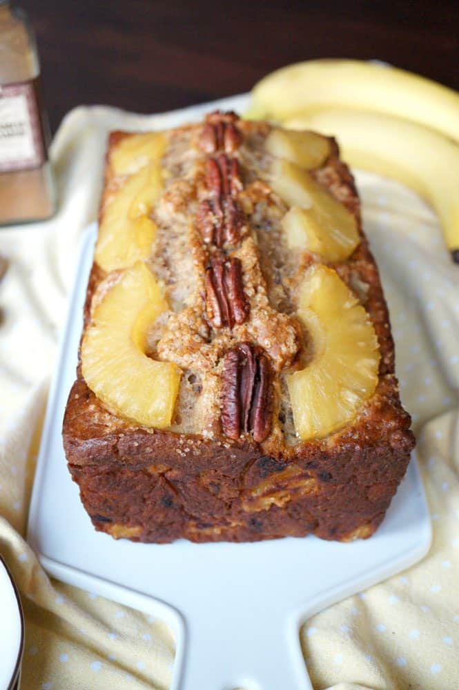 5. Vegan Banana, Pineapple, and Pecan Fruit Loaf