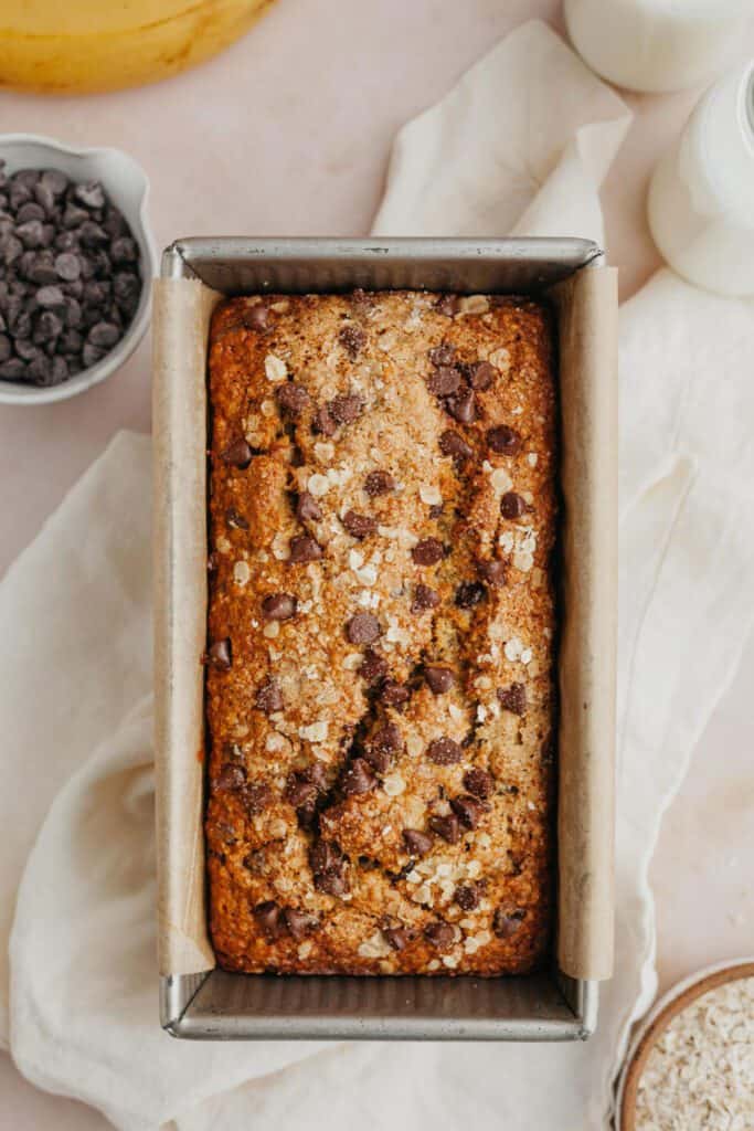 Vegan Oatmeal Chocolate Chip Banana Bread