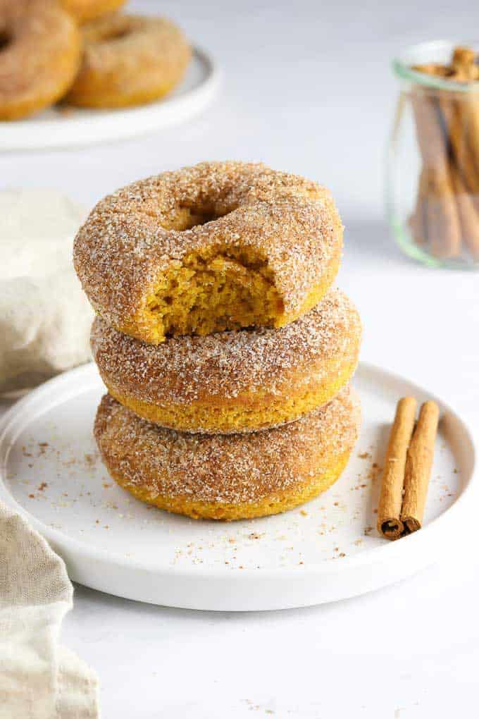 4. Vegan Pumpkin Donuts with Cinnamon Sugar